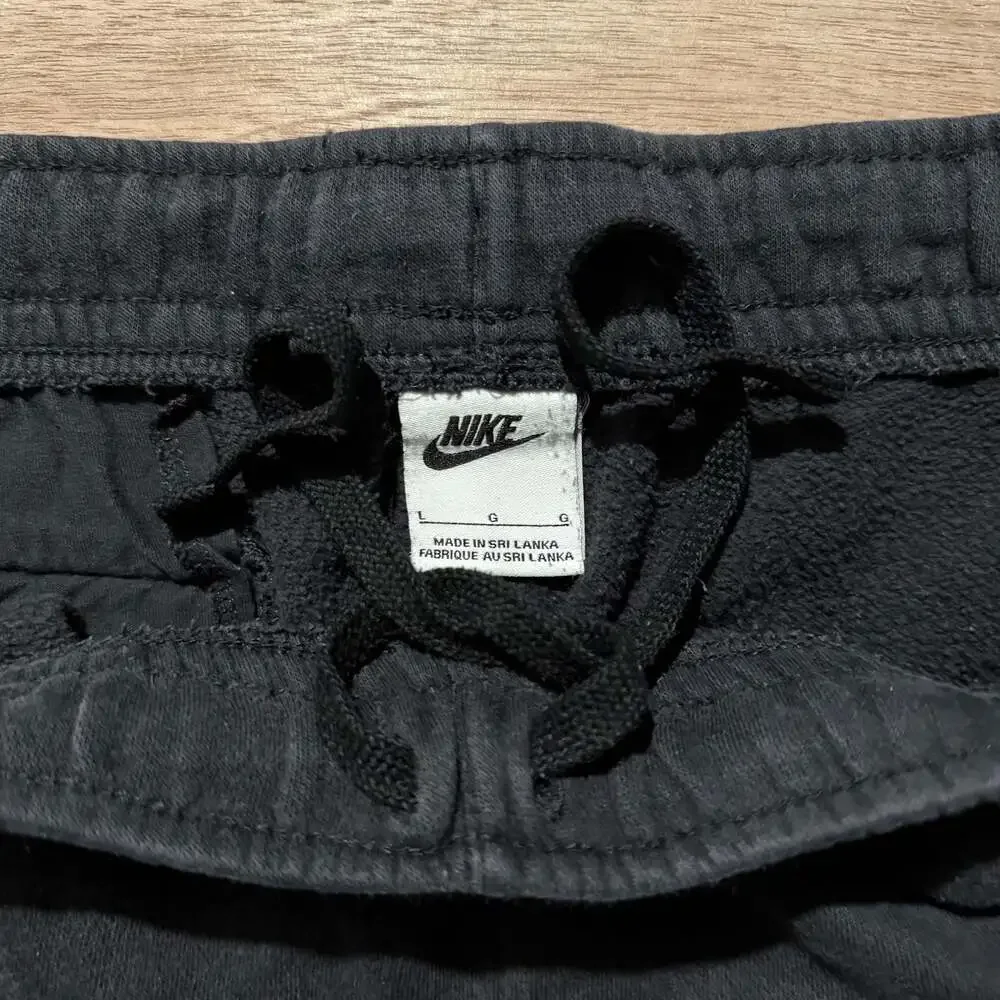Nike Vintage Embroidered Swoosh Black Fleece Sweatpants Size L